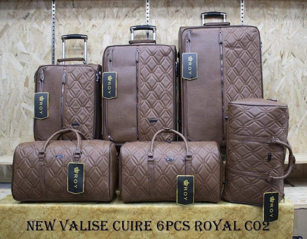 ✈️👜 مجموعة حقائب 6 بياس من الجلد الاصلي – فخامة وأناقة في السفر! 🏆🎩 - الصورة 2